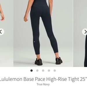 Lululemon base pass high rise tight leggings size 6